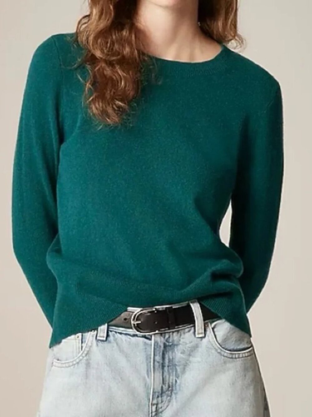 J. Crew Cashmere Classic Fit Crewneck Sweater in Dark Forest Size XS NWT